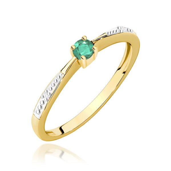 Pierścionek Szmaragd 0,15ct żółte złoto
