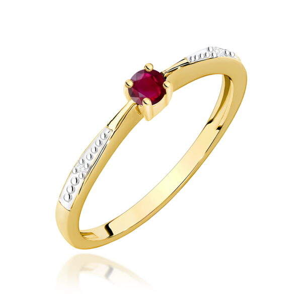 Pierścionek Rubin 0,15ct żółte złoto