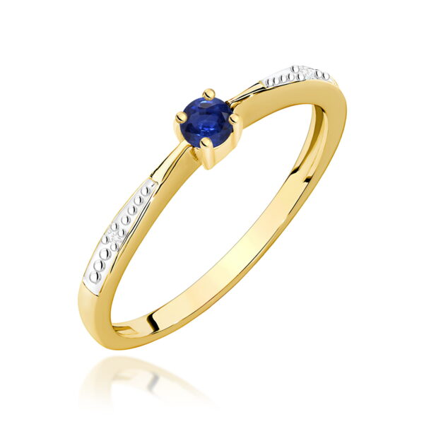 Pierścionek Szafir 0,15ct żółte złoto