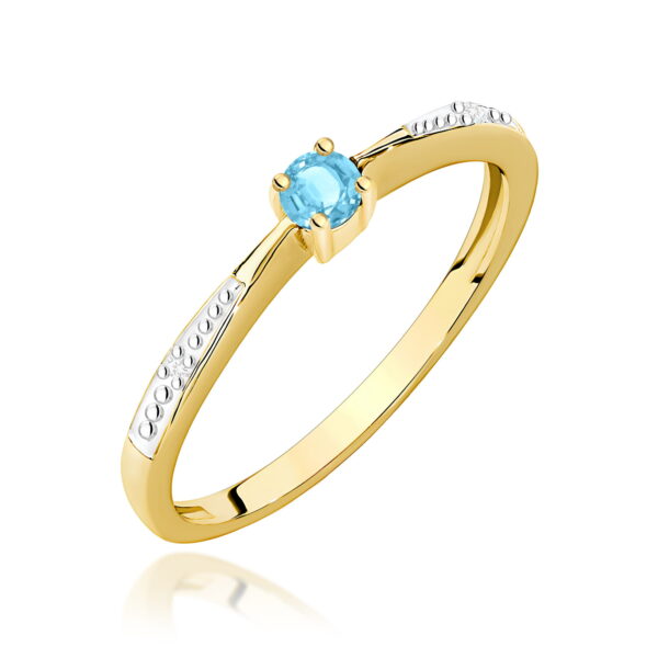 Pierścionek Topaz Swiss 0,15ct żółte złoto 375