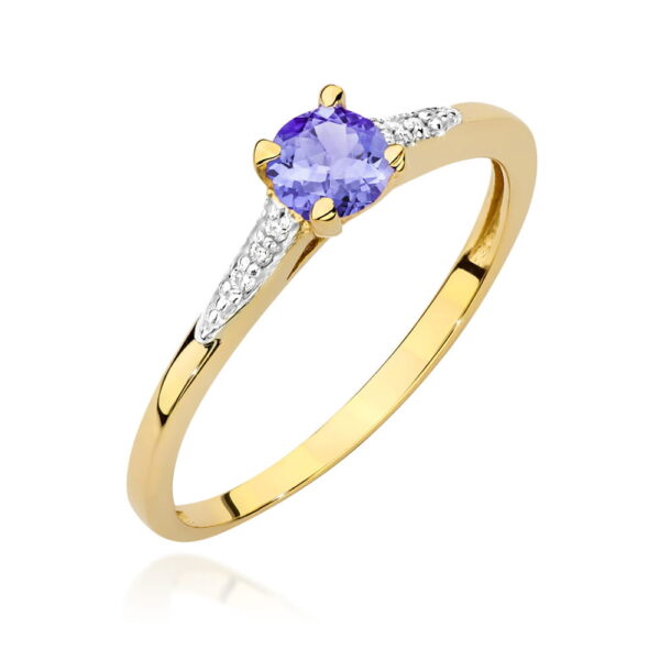 Pierścionek Tanzanit 0,35ct żółte złoto