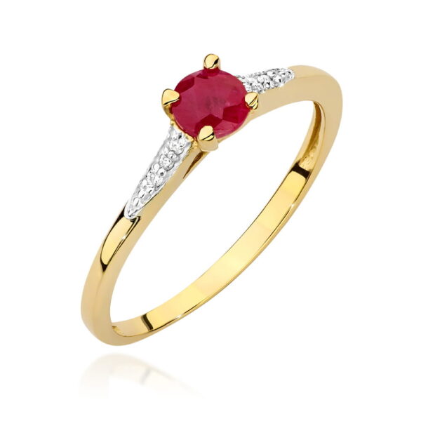 Pierścionek Rubin 0,30ct żółte złoto 375