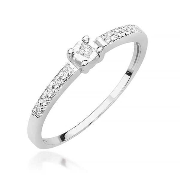 Pierścionek Diament 0,02ct białe złoto