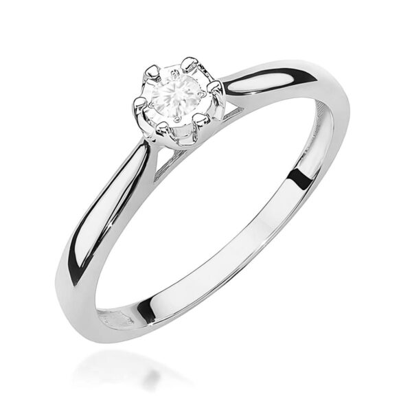 Pierścionek Diament 0,08ct białe złoto