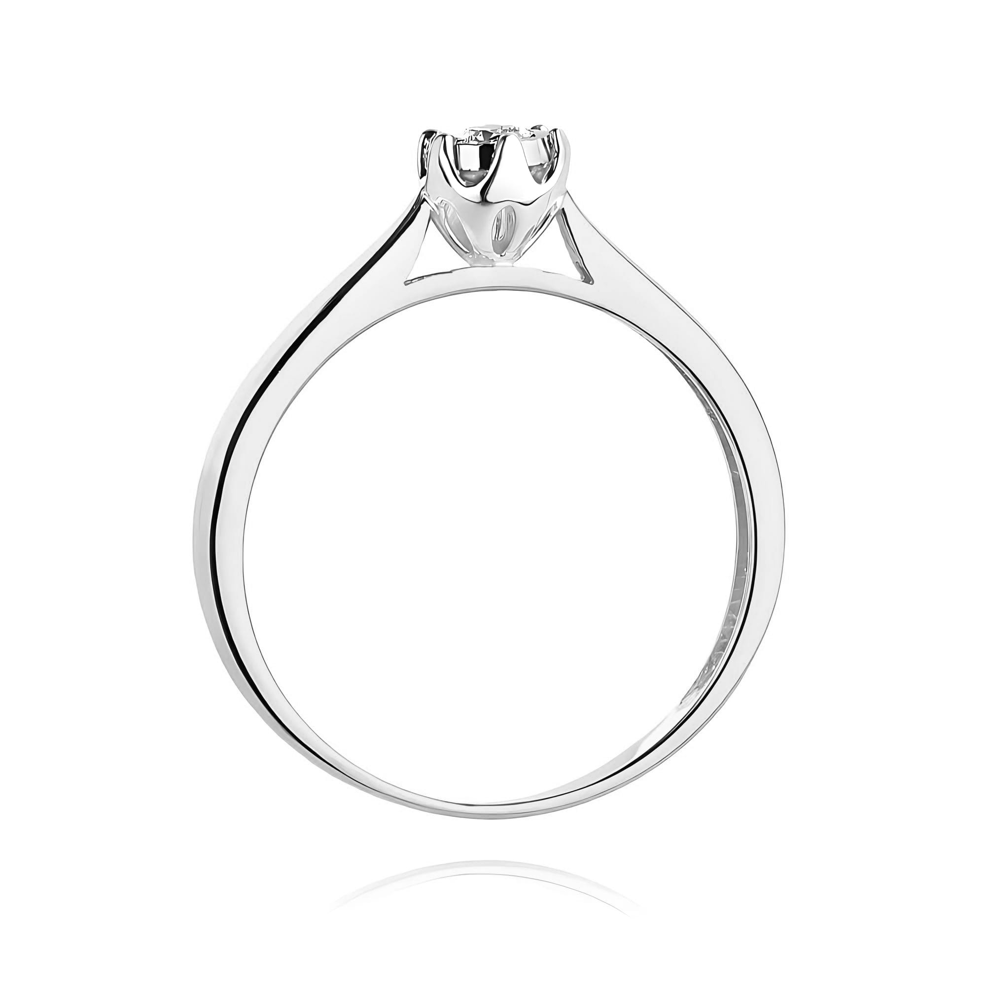 Pierścionek Diament 0,08ct białe złoto - obrazek 3