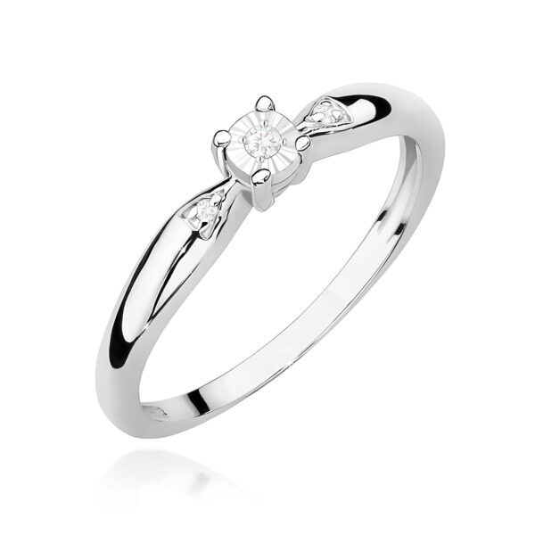 Pierścionek Diament 0,02ct białe złoto