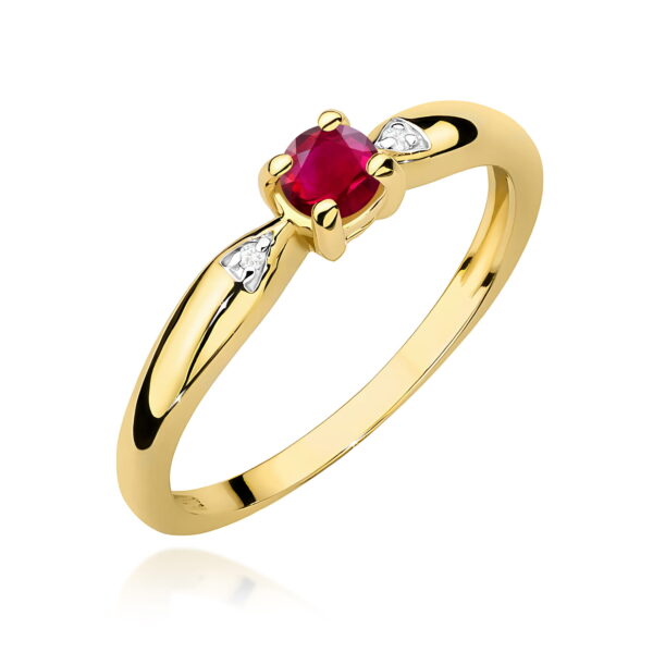 Pierścionek Rubin 0,15ct żółte złoto