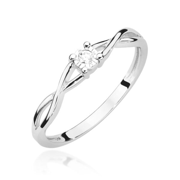Pierścionek Diament 0,03ct białe złoto