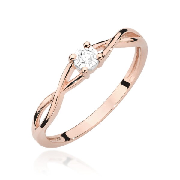 Pierścionek Diament 0,03ct różowe złoto