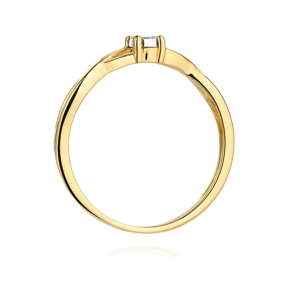 Pierścionek Diament 0,03ct żółte złoto - obrazek 3