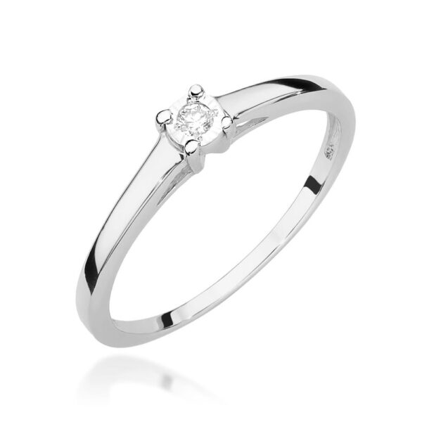 Pierścionek Diament 0,03ct białe złoto 375