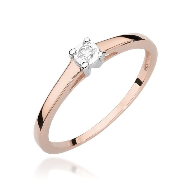 Pierścionek Diament 0,03ct różowe złoto