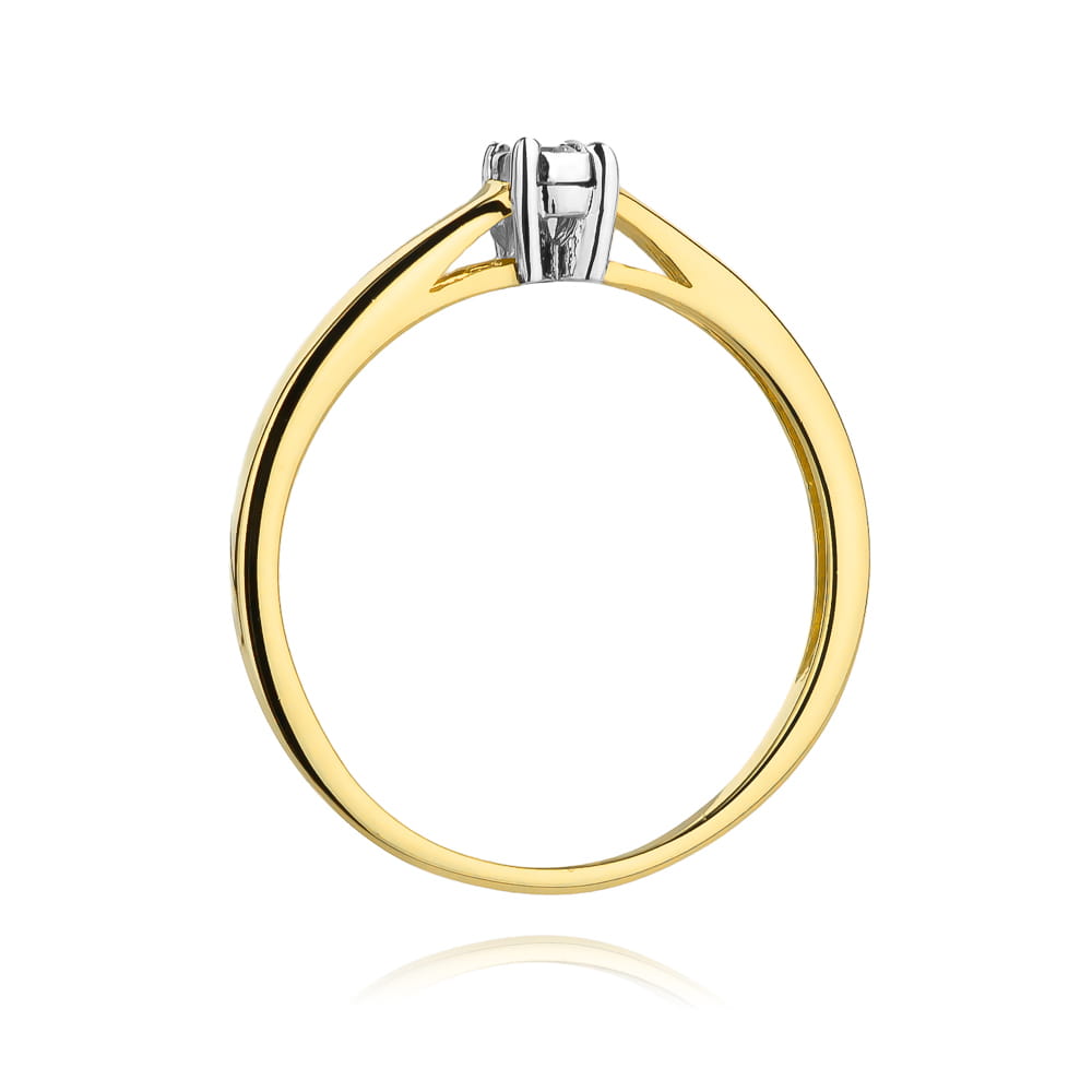 Pierścionek Diament 0,03ct żółte złoto - obrazek 3