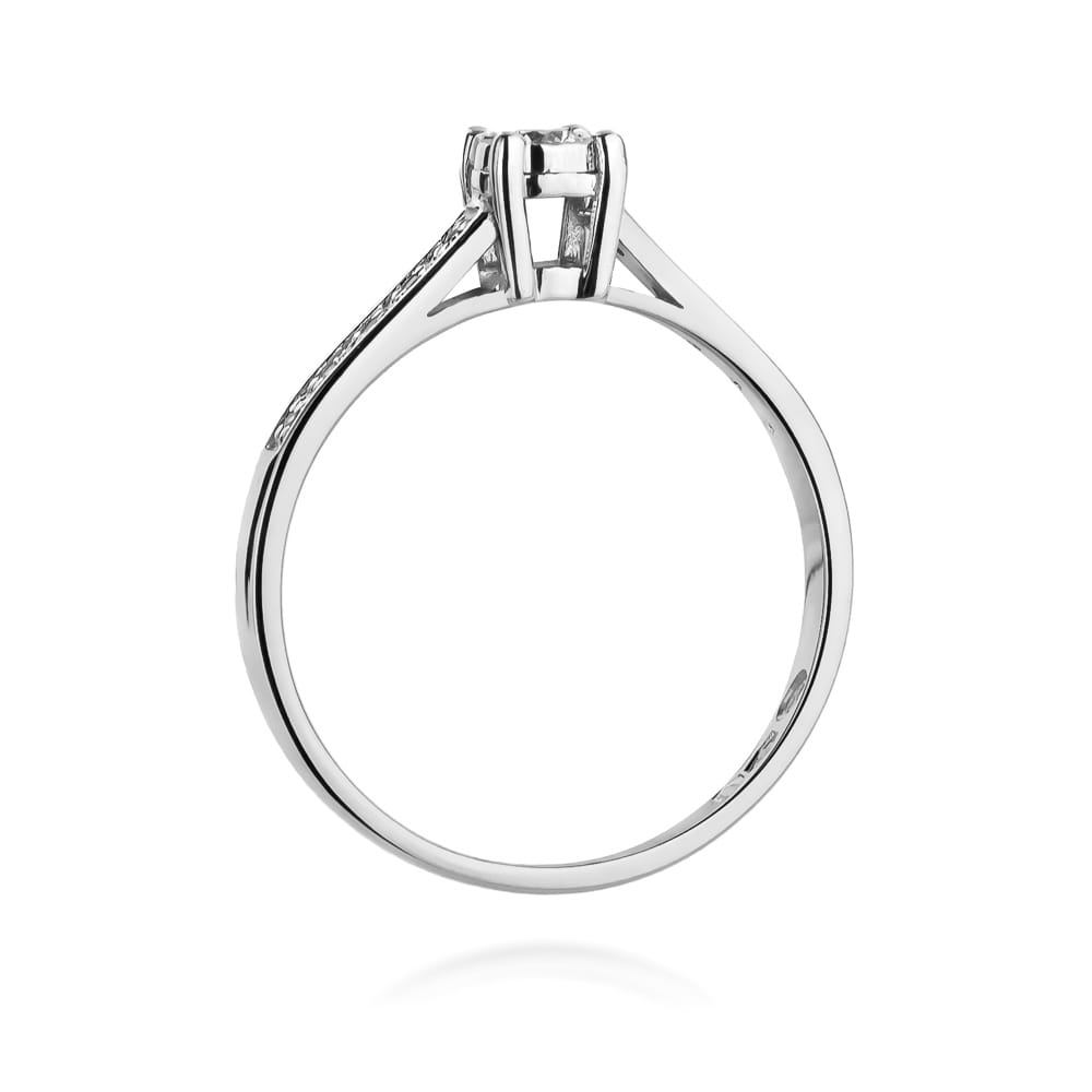 Pierścionek Diament 0,08ct białe złoto 375 - obrazek 3