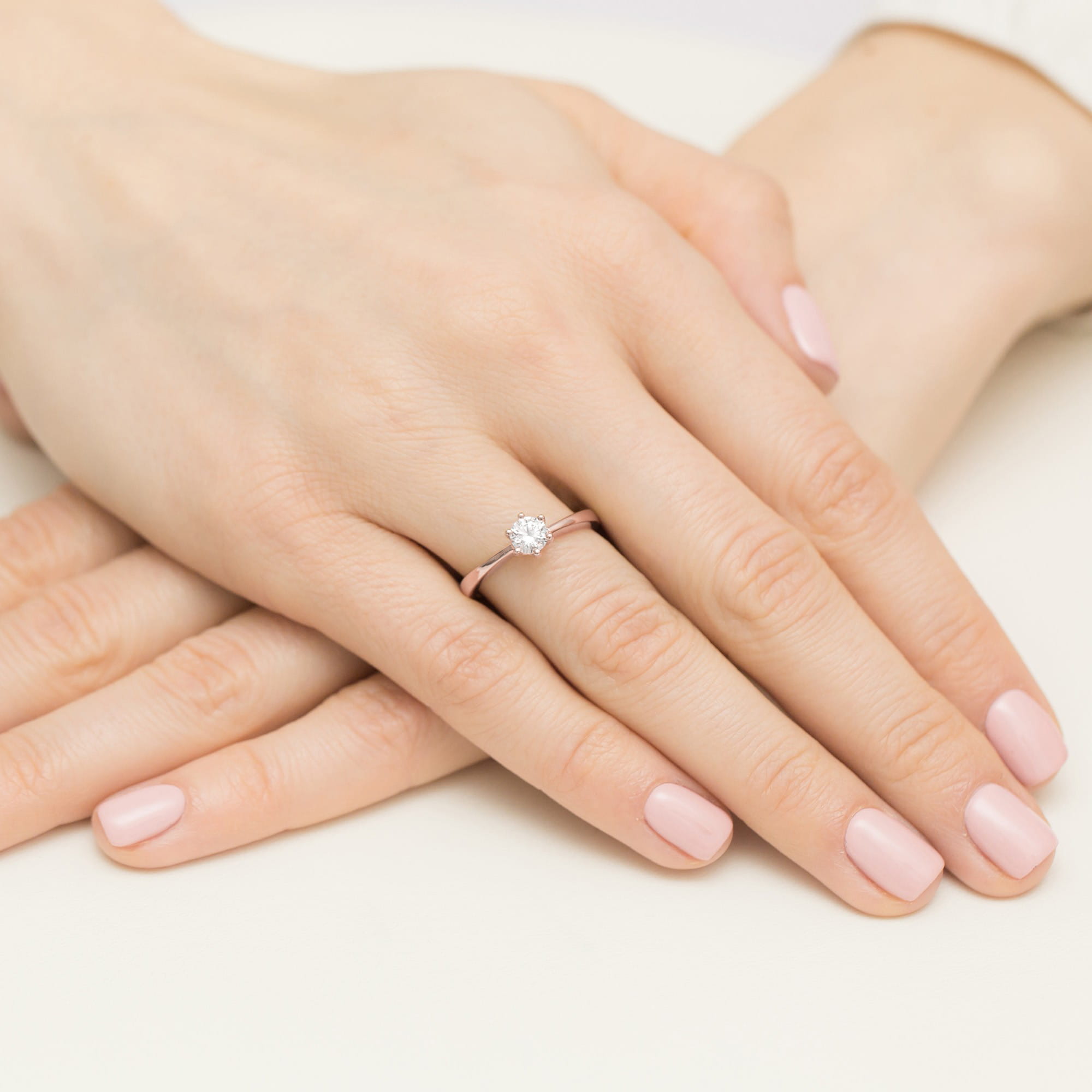Pierścionek Diament 0,40ct różowe złoto - obrazek 4