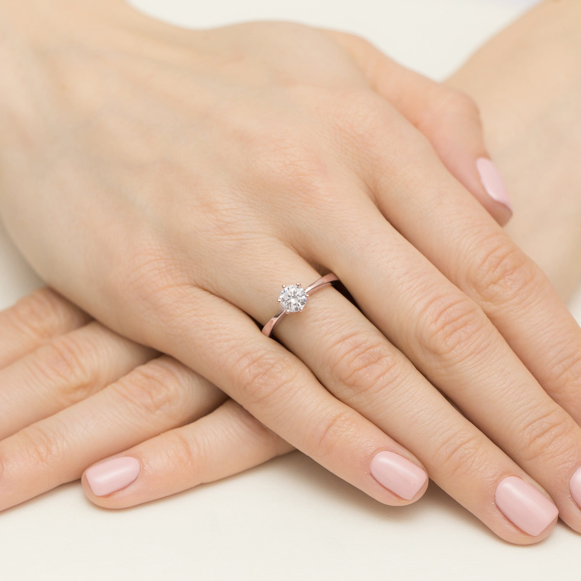 Pierścionek Diament 0,50ct różowe złoto - obrazek 4