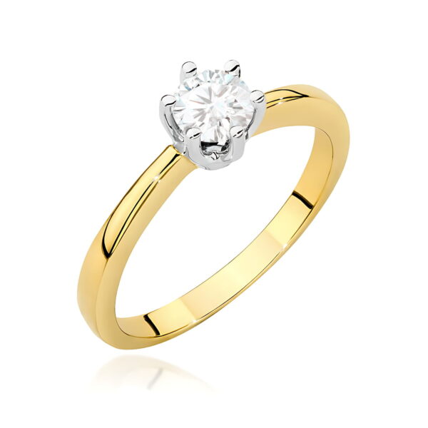 Pierścionek Diament 0,40ct żółte złoto