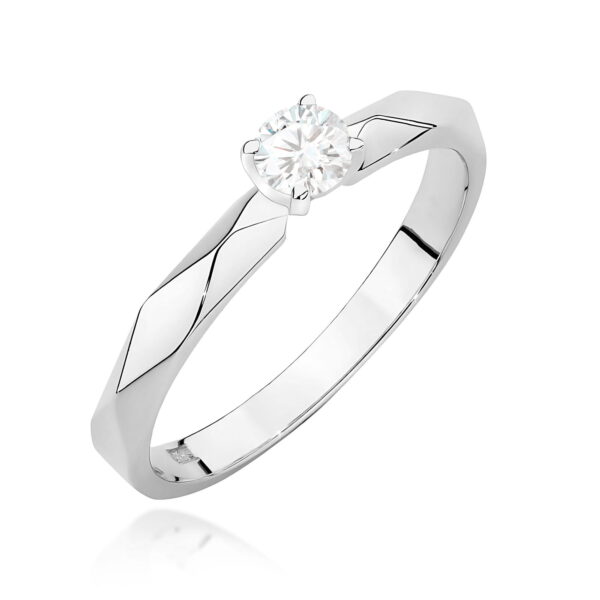 Pierścionek Diament 0,10ct białe złoto