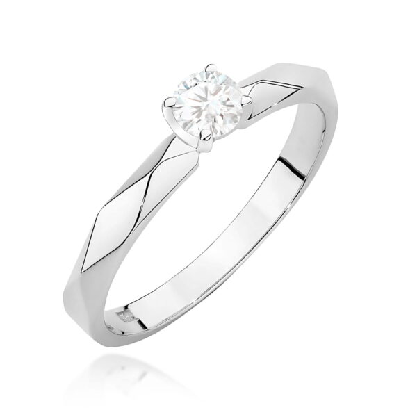 Pierścionek Diament 0,15ct białe złoto 375