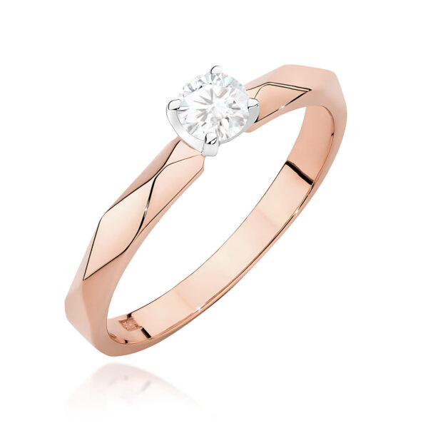 Pierścionek Diament 0,15ct różowe złoto