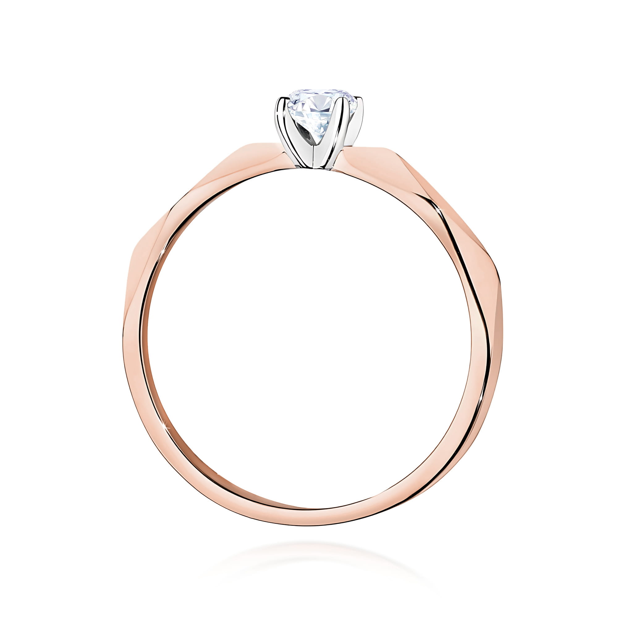 Pierścionek Diament 0,15ct różowe złoto - obrazek 3