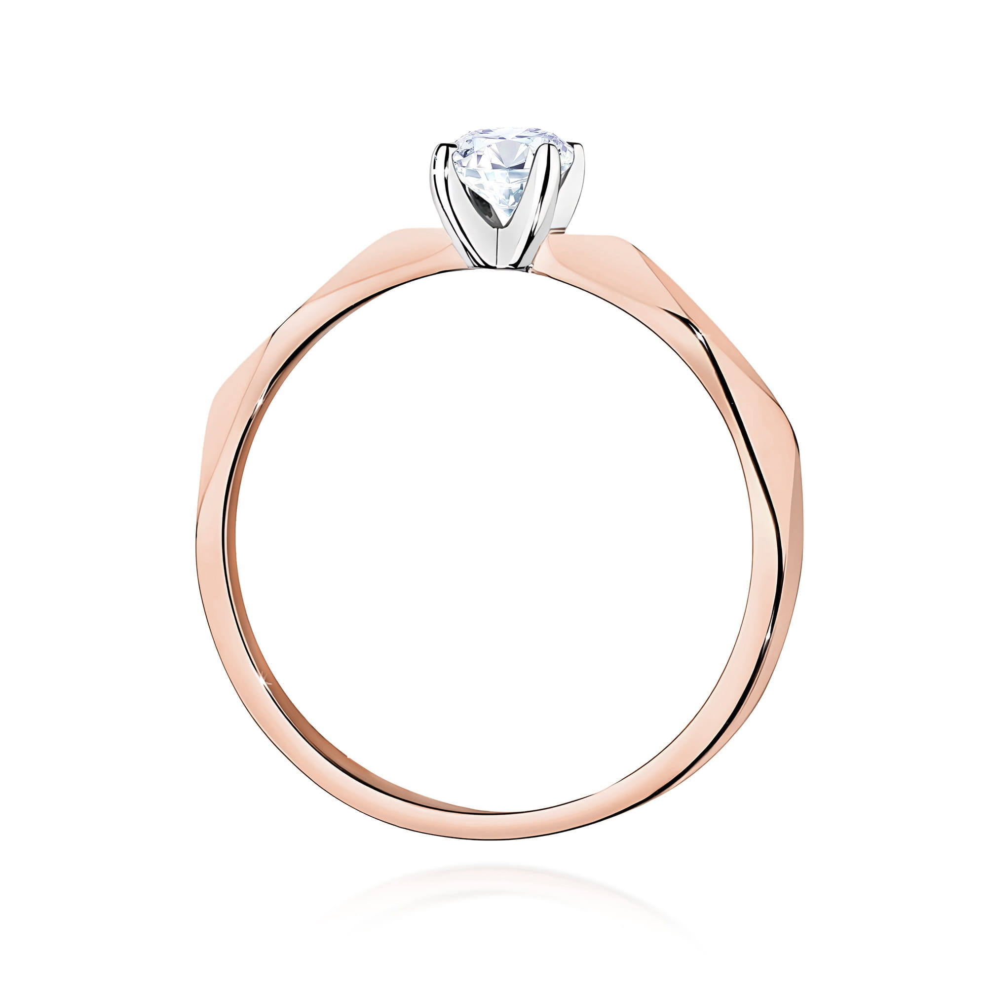 Pierścionek Diament 0,25ct różowe złoto - obrazek 3