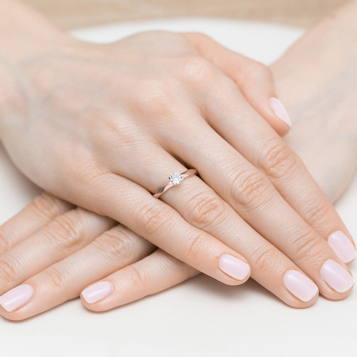 Pierścionek Diament 0,25ct różowe złoto - obrazek 4