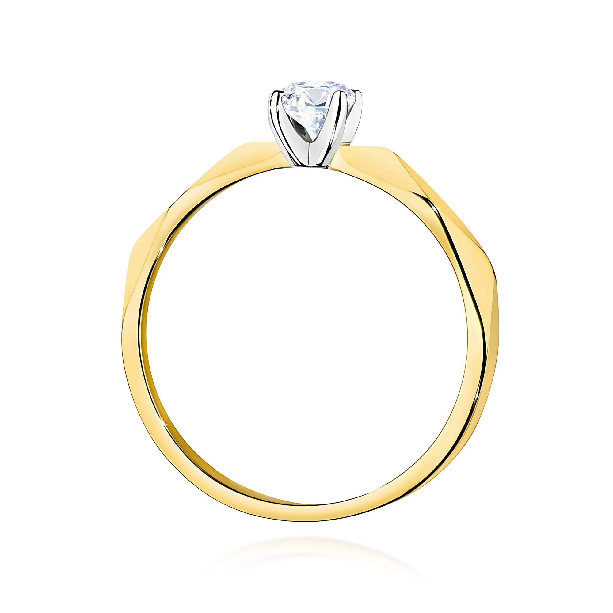 Pierścionek Diament 0,20ct żółte złoto 375 - obrazek 3