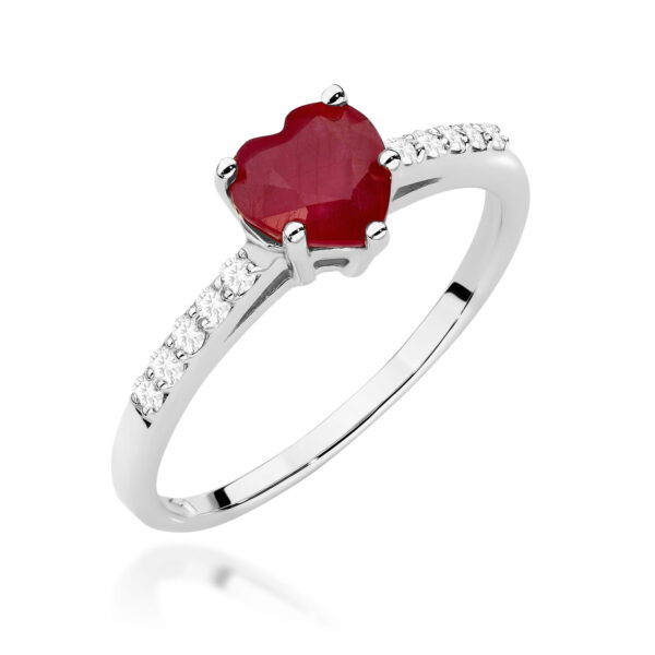 Pierścionek Rubin 1,10ct białe złoto