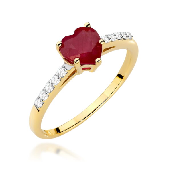 Pierścionek Rubin 1,10ct żółte złoto 375