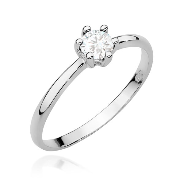 Pierścionek Diament 0,30ct białe złoto 375