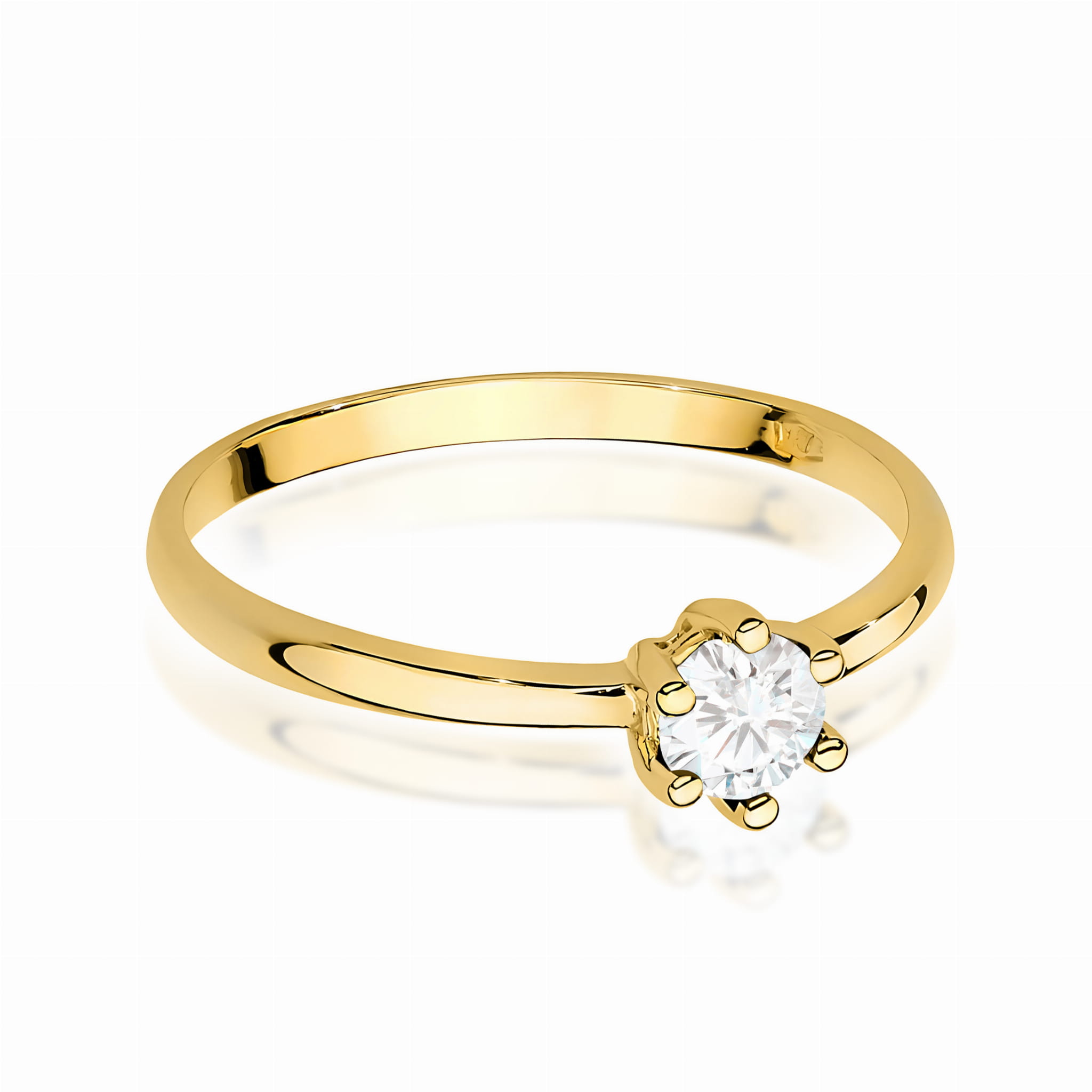Pierścionek Diament 0,30ct żółte złoto - obrazek 2