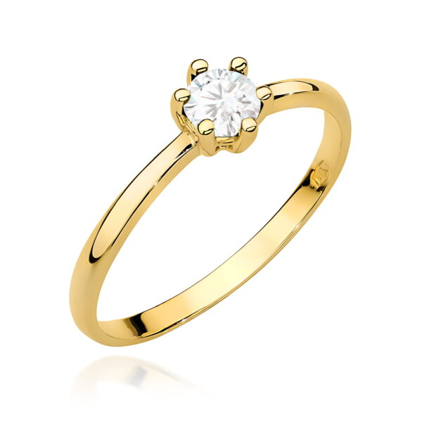 Pierścionek Diament 0,30ct żółte złoto 375