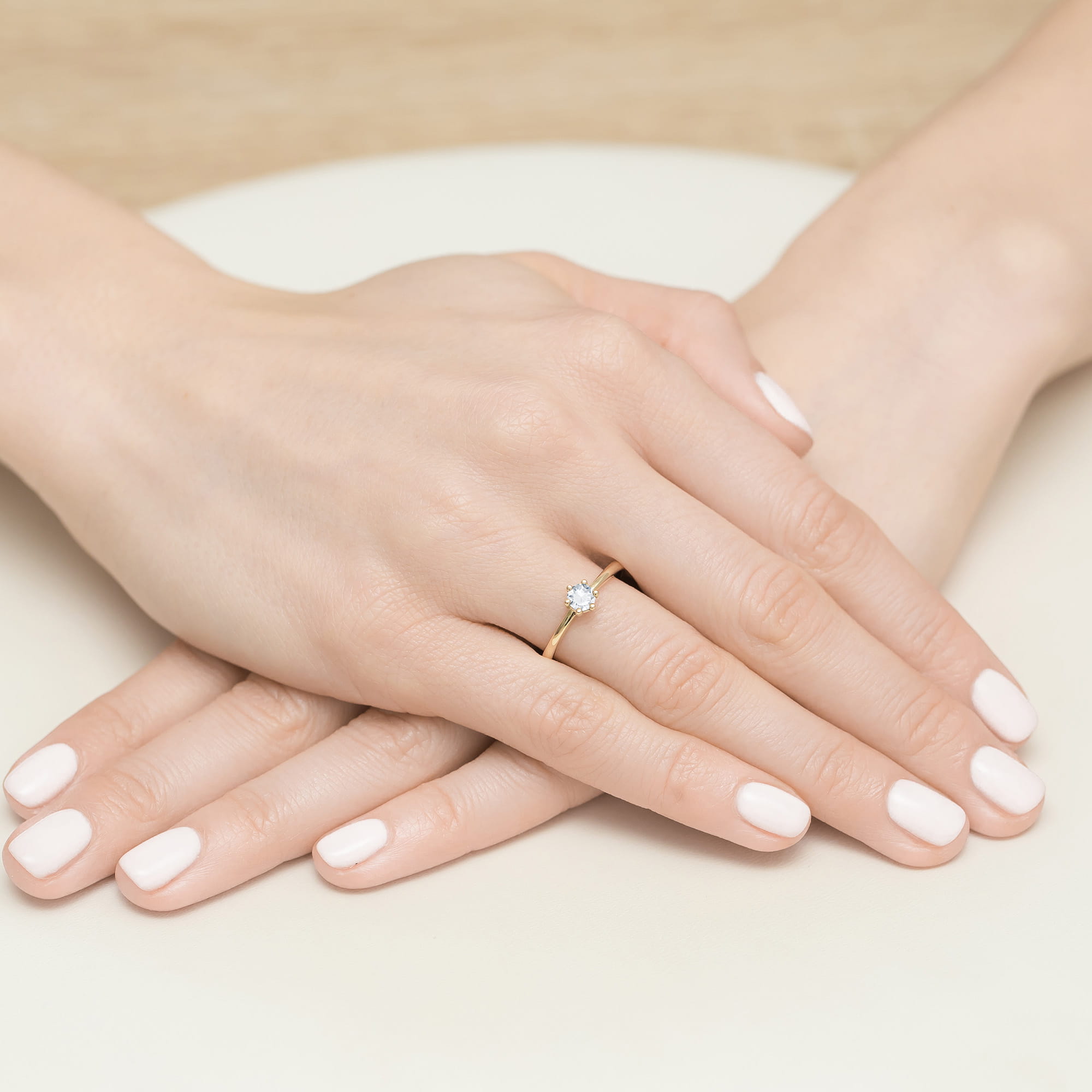 Pierścionek Diament 0,30ct żółte złoto 375 - obrazek 4