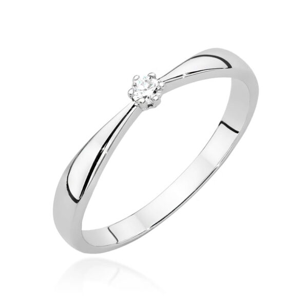 Pierścionek Diament 0,04ct białe złoto
