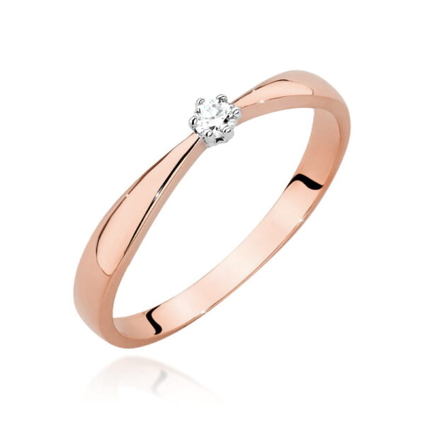 Pierścionek Diament 0,04ct różowe złoto