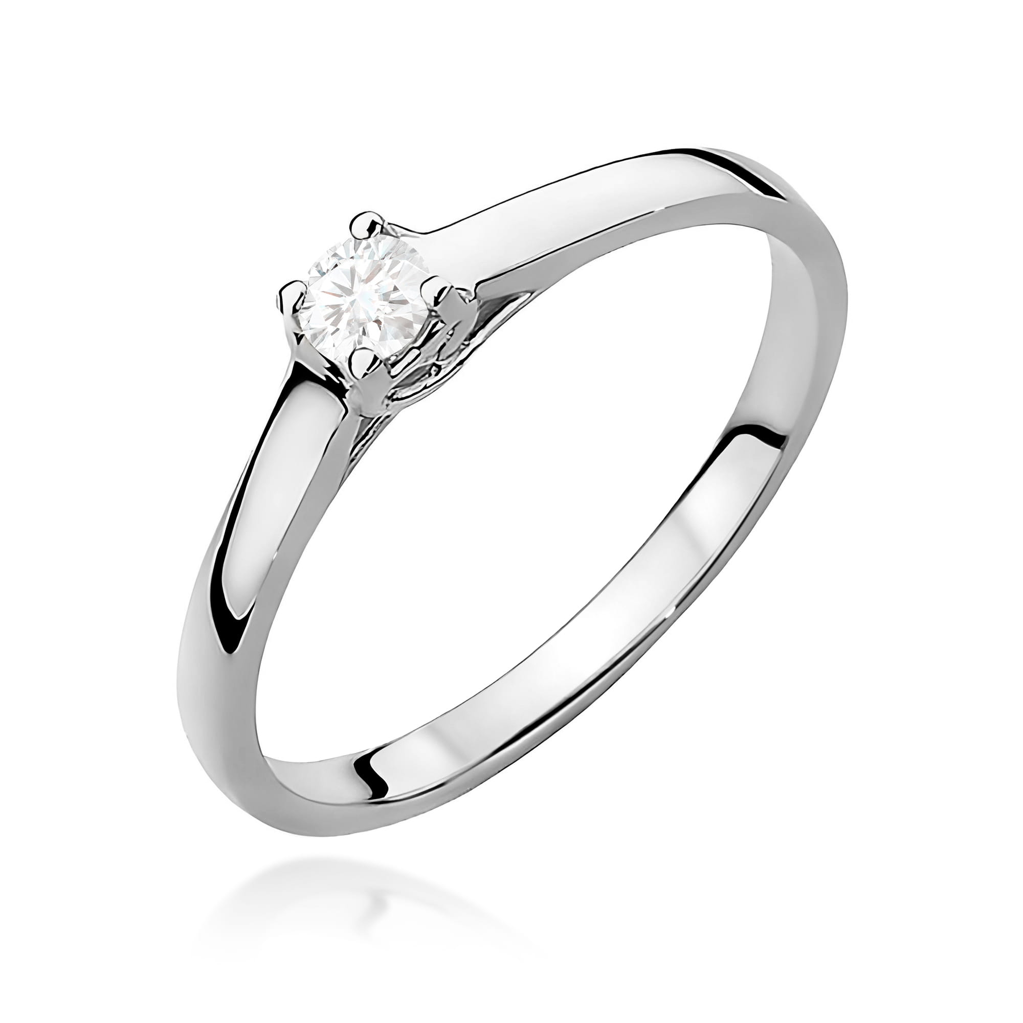 Pierścionek Diament 0,12ct białe złoto