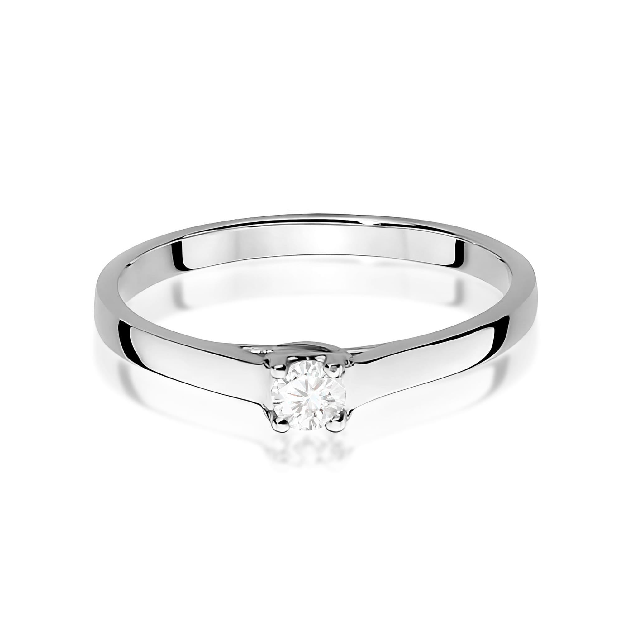Pierścionek Diament 0,12ct białe złoto - obrazek 2