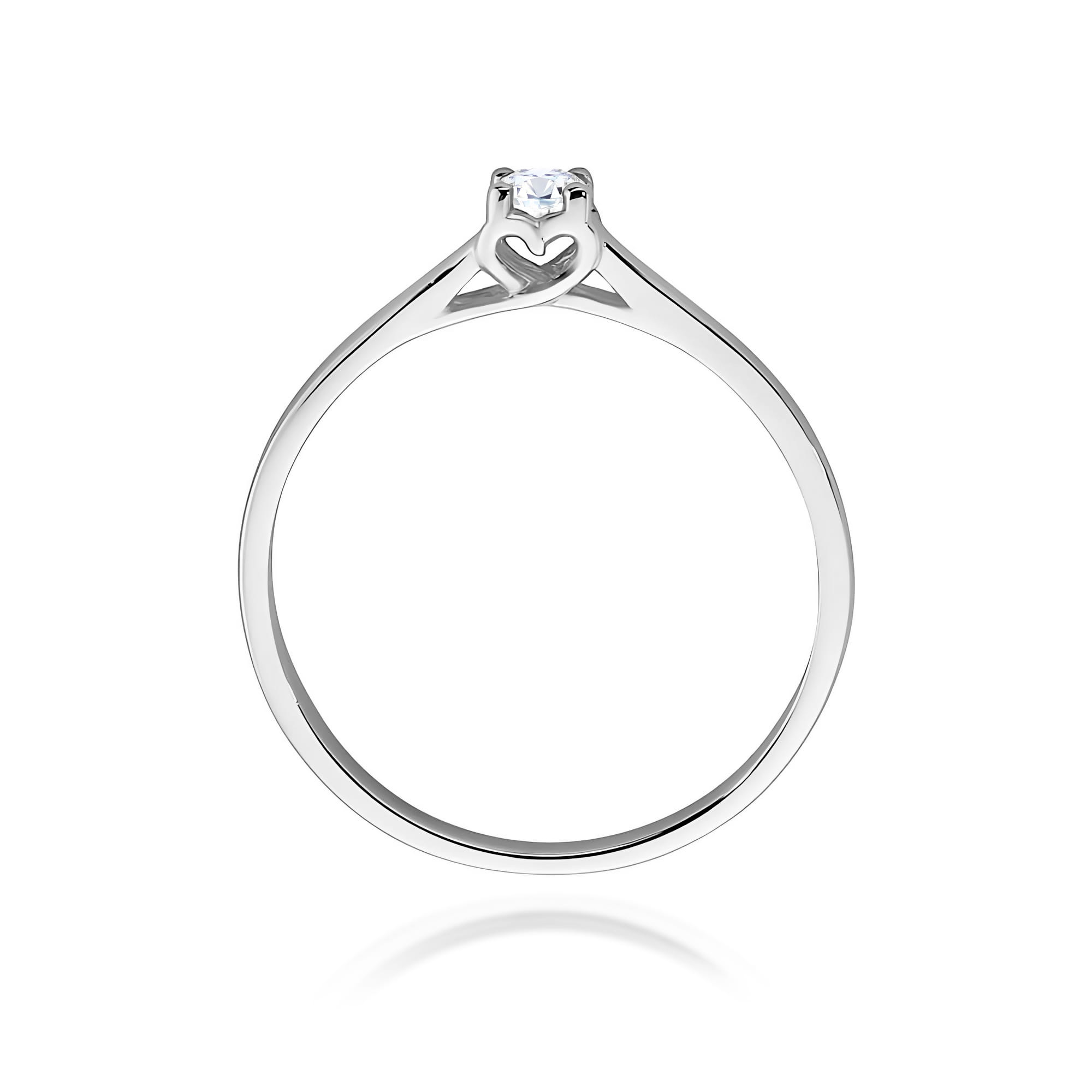 Pierścionek Diament 0,12ct białe złoto - obrazek 3