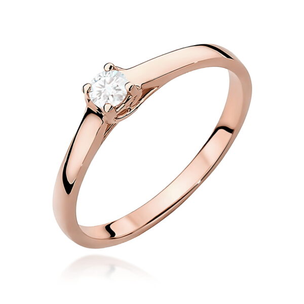 Pierścionek Diament 0,12ct różowe złoto