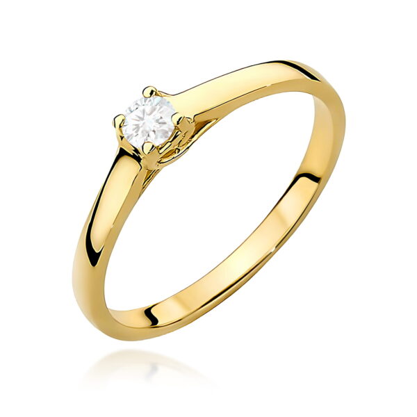 Pierścionek Diament 0,12ct żółte złoto