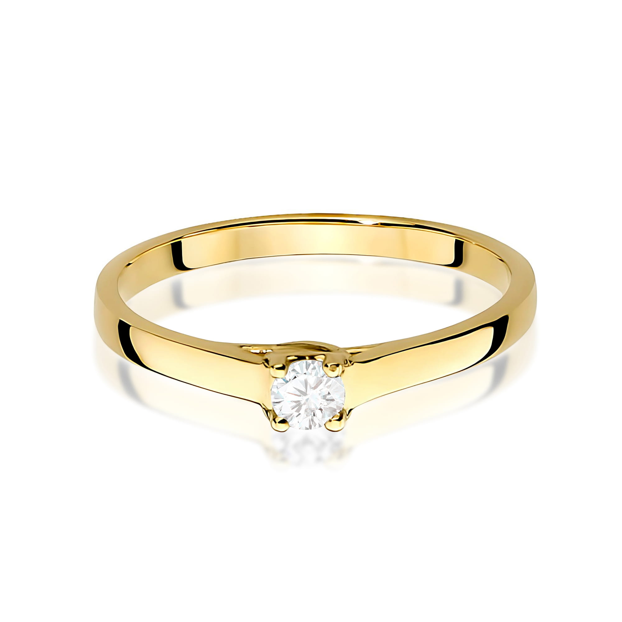 Pierścionek Diament 0,12ct Żółte złoto 375 - obrazek 2