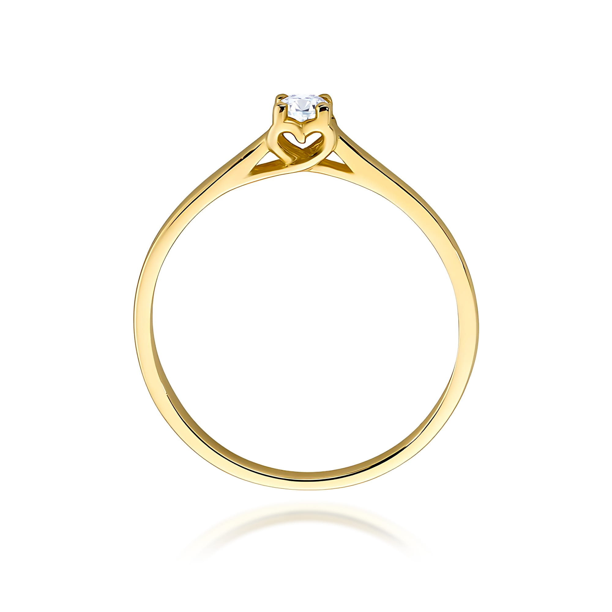 Pierścionek Diament 0,12ct Żółte złoto 375 - obrazek 3