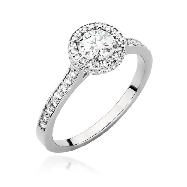 Pierścionek Diament 0,50ct białe złoto 375