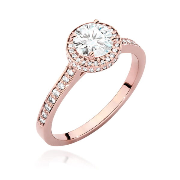 Pierścionek Diament 0,70ct różowe złoto