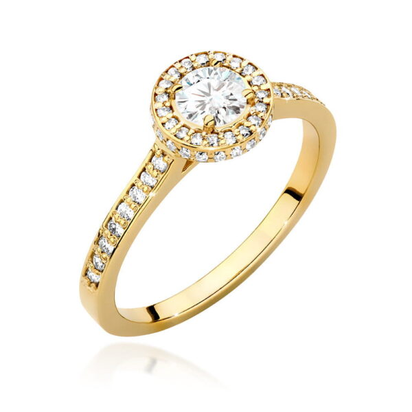 Pierścionek Diament 0,40ct żółte złoto