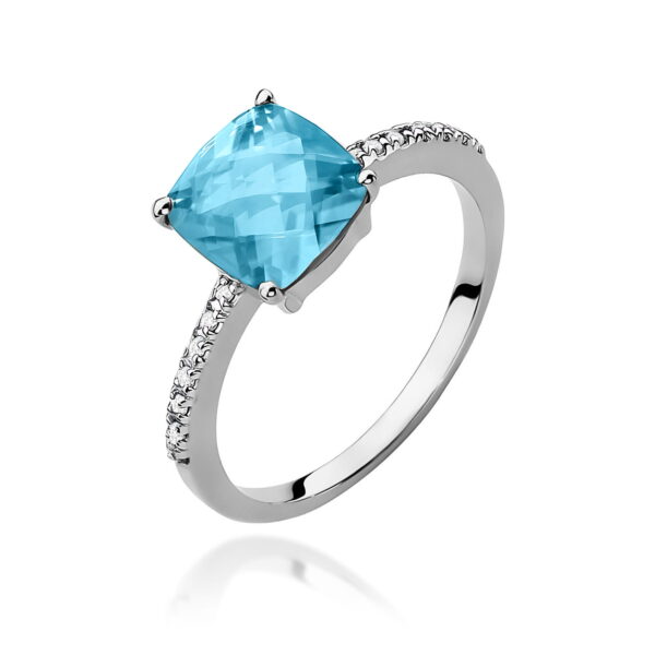 Pierścionek Topaz Swiss 2,00ct białe złoto