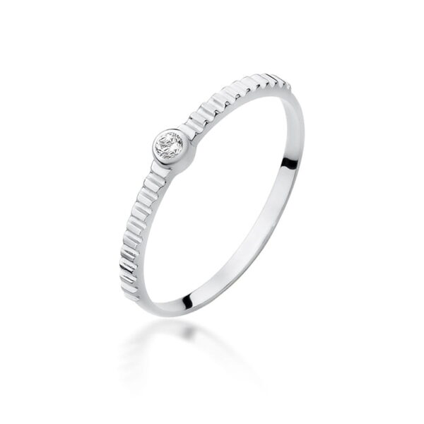 Pierścionek Diament 0,04ct białe złoto