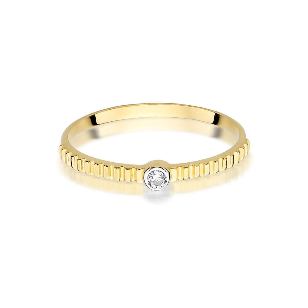 Pierścionek Diament 0,04ct żółte złoto - obrazek 2