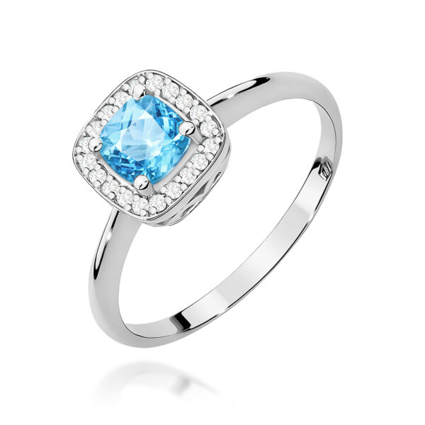 Pierścionek Topaz Swiss 0,70ct białe złoto